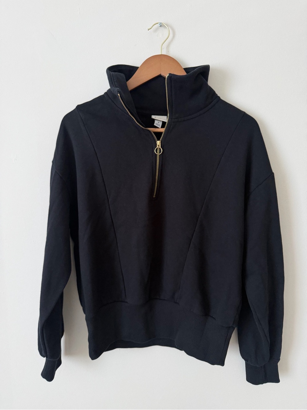 A New Day Black Half-Zip Mock Neck Women's Sweater Medium NWOT